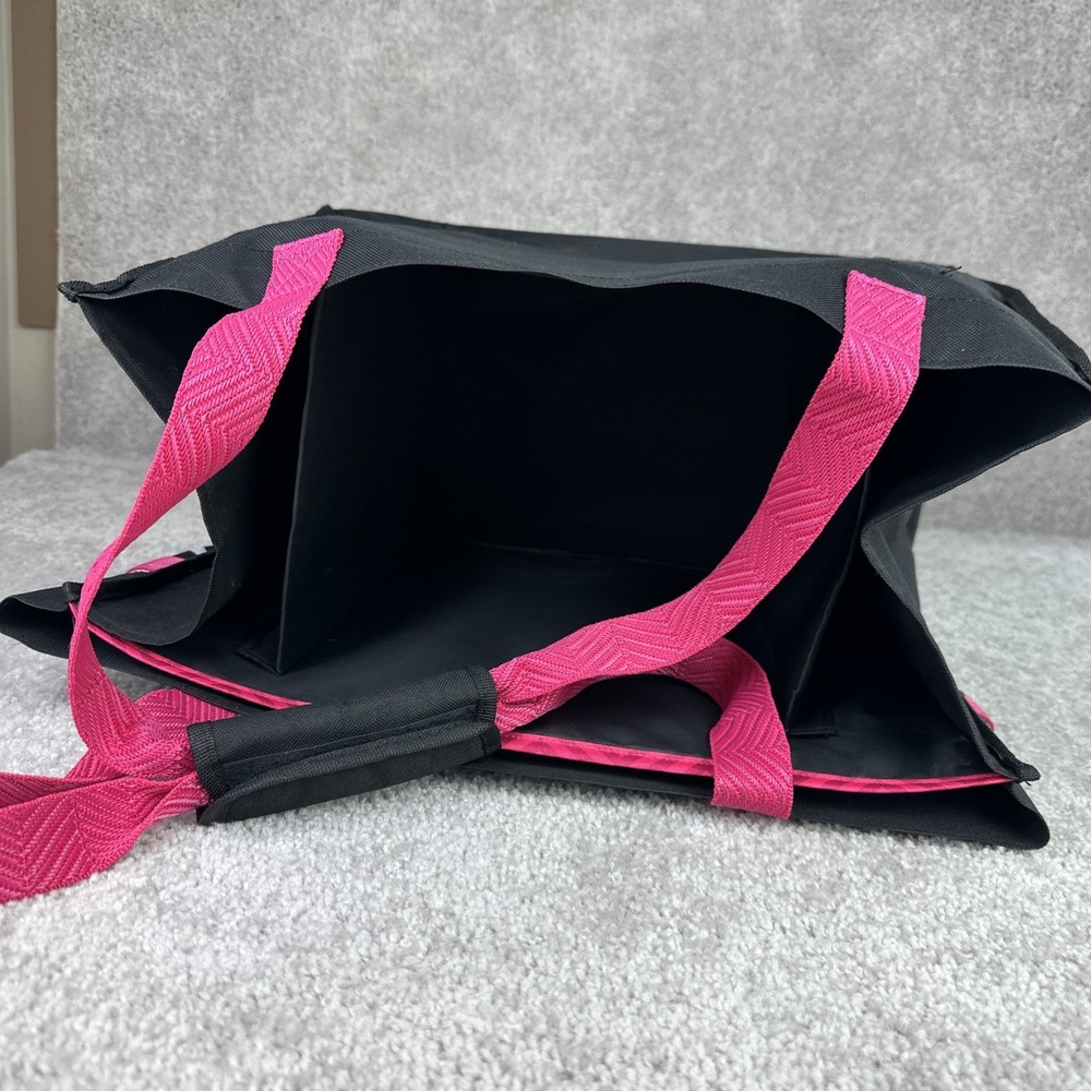 Pampered Chef XL Heavy Duty Consultant Divided Pink White & Black Tote Bag - Picture 6 of 6